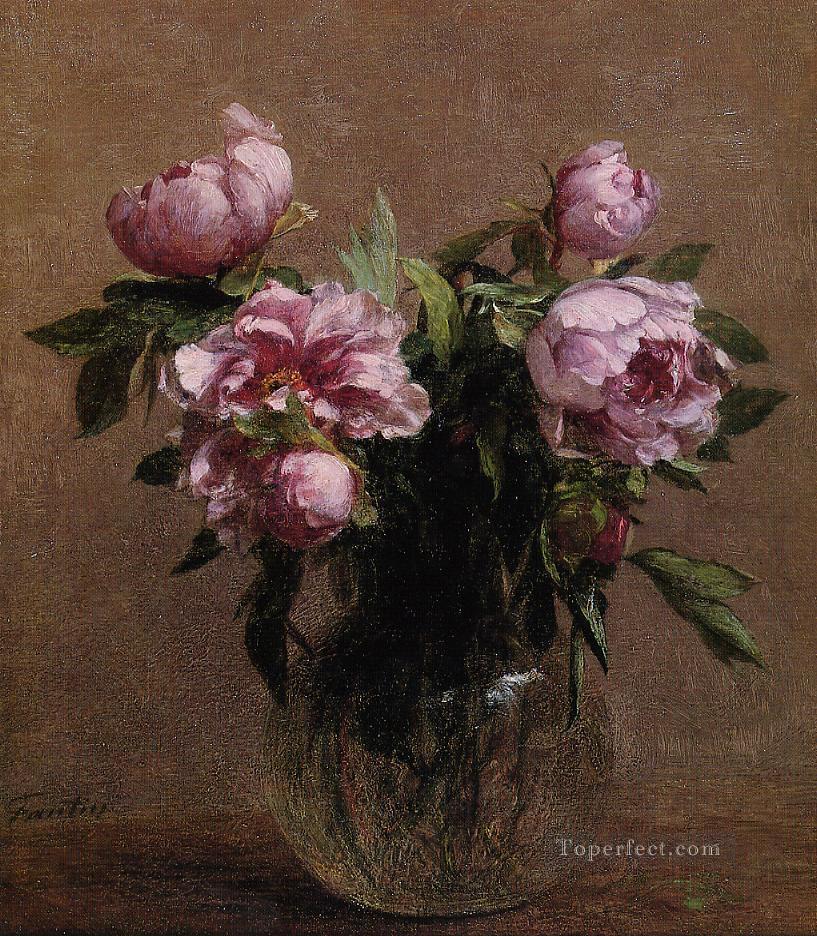 Vase of Peonies flower painter Henri Fantin Latour Oil Paintings